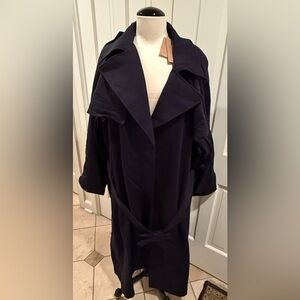 NWT SKIMS Boyfriend Fleece Trench Coat Onyx 2X